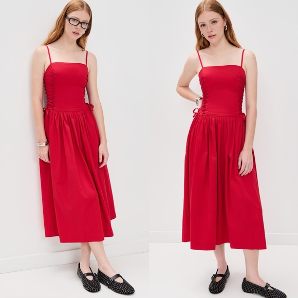 Damson Madder Dresses & Skirts - Damson Madder Red Angelina Midi Dress